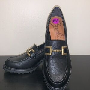 Zodiac Black Loafers with Brass Detail